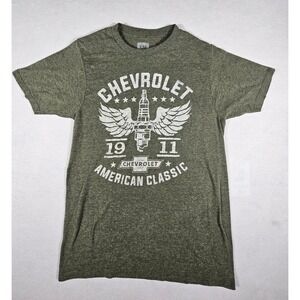 Chevrolet Mens Small T-Shirt Green Heather GM Official American Classic Graphic